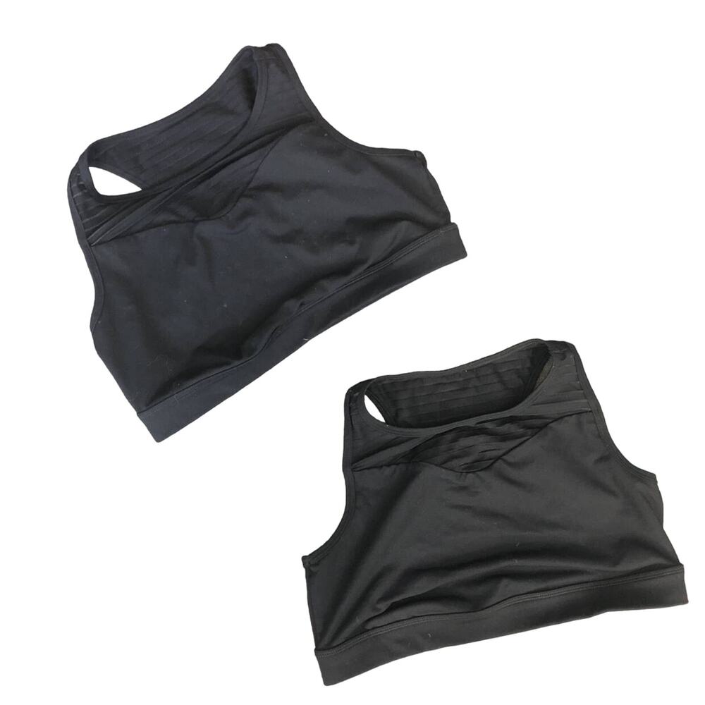 Set Of 2 Black Striped Mesh Bra Set Detail Torrid Sports Bras Size 1